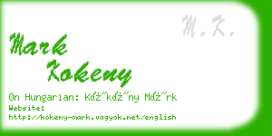 mark kokeny business card